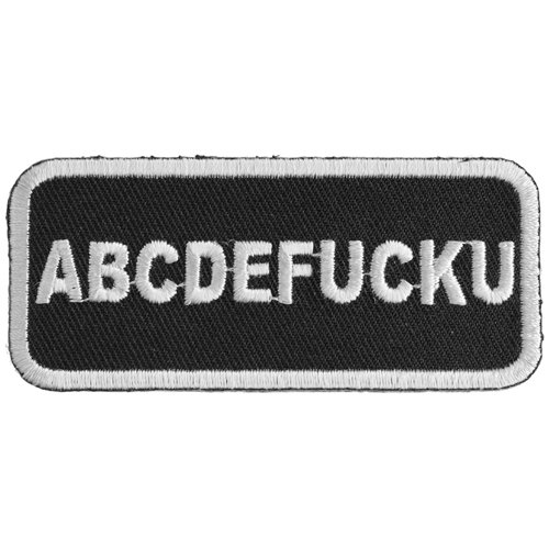 ABCDEFUCKU Embroidered Patch - 3x1.25 Inch