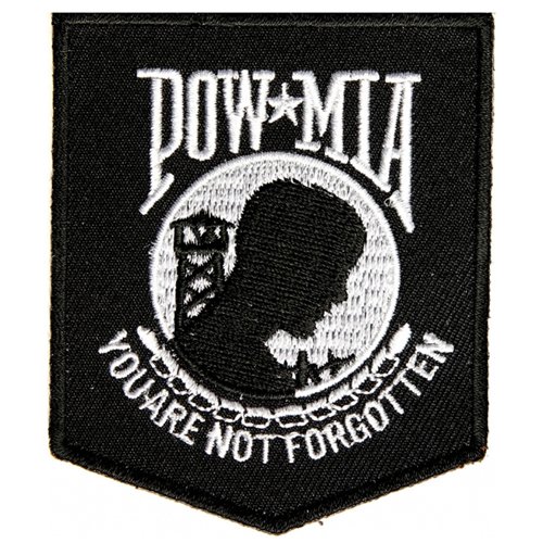 CP 2.5x3 Inch POW MIA Patch - Black/White