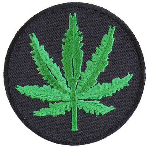 Marijuana Leaf Patch - 3x3 Inch - Black/Green