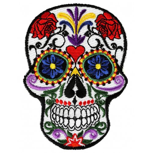 Sugar Skull Iron On Patch - 2.5x3.5 Inch