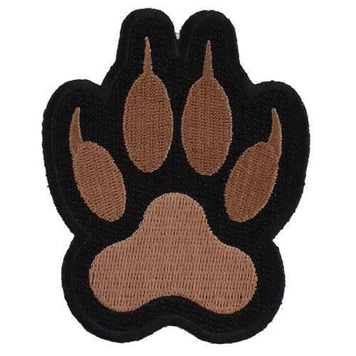 2.9x3.5 Inch Canine Paw Print Iron On Patch