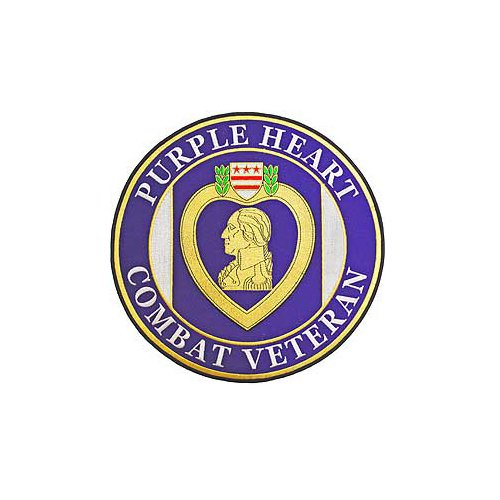 Purple Heart Combat Veteran Patch - 12 Inch