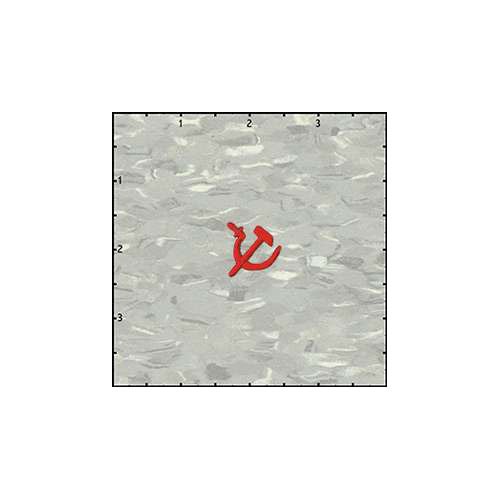 Hammer And Sickle Cutout 0.75 Inches Red Patch