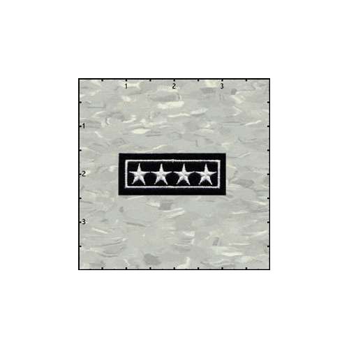 Stars Four In Rectangle White On Black Patch