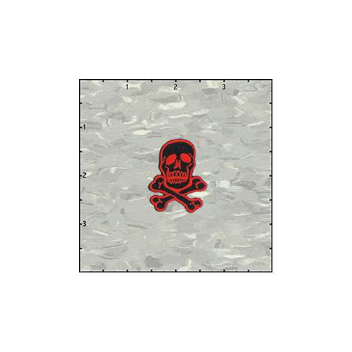 Skull Classic 1.5 Inches Red On Black Patch