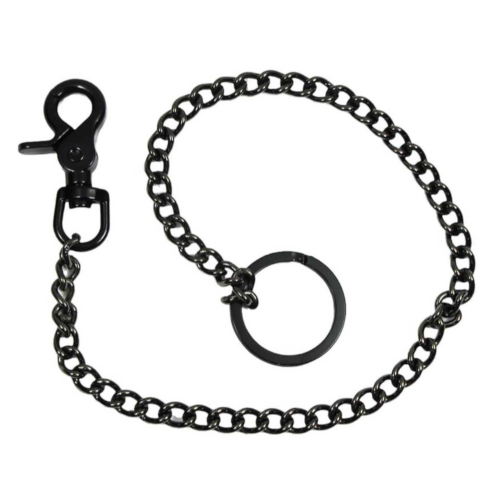 Mascorro 18-inch Gun Metal Wallet Chain w/ Claw Hook & Key Ring