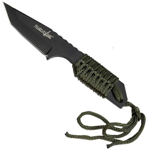 Master Cutlery 7-Inch Survival Black Tanto Fixed Blade Knife