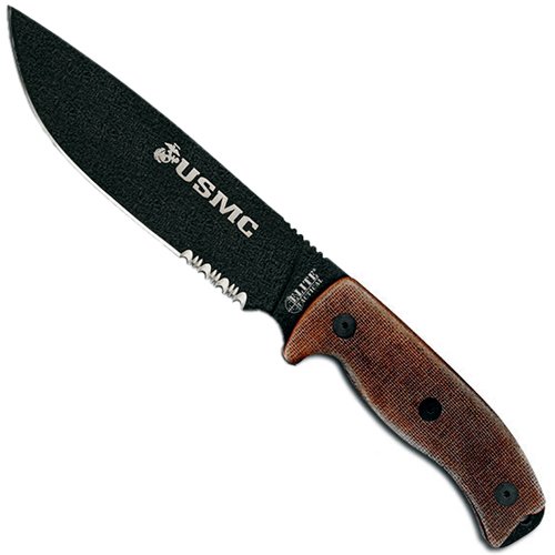 U.S. Marines By MTech USA Black Coated Fixed Blade Knife