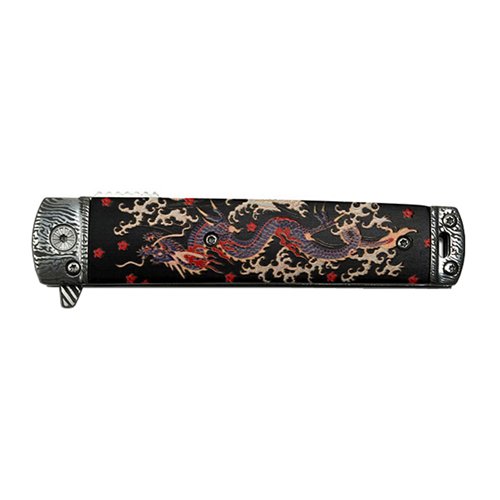 MC 3Cr13 Steel Dragon Pattern Handle Folding Knife