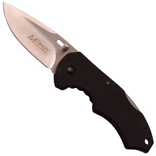 MTech USA Stainless Steel Blade Folding Knife w/ Silver Pocket Clip