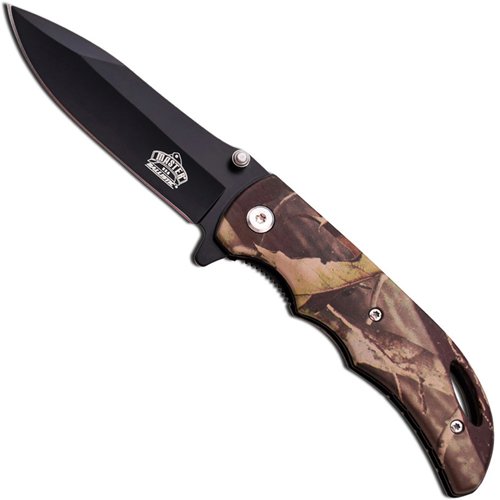 Master USA Spring Assisted Black Blade Folding Knife