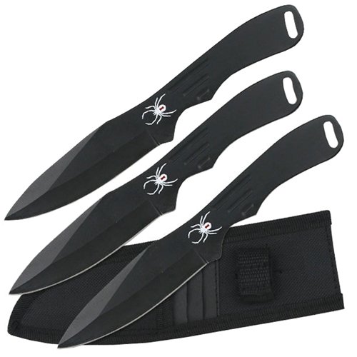 Master Cutlery Perfect Point Spider Printed 8 Inch Throwing Knife - 3 Pcs Set