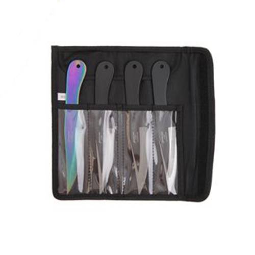 Throwing Knife Set - 4 Piece - Black/Rainbow