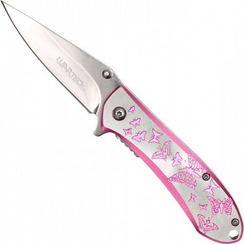 Add a touch of elegance with the Neptune Pocket Knife, 8 inches, adorned with pink butterflies. Versatile, durable, and perfect for everyday carry. Get yours now!