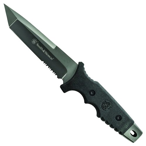 Smith & Wesson  Tanto Fixed Blade Knife - Half Serrated Edge