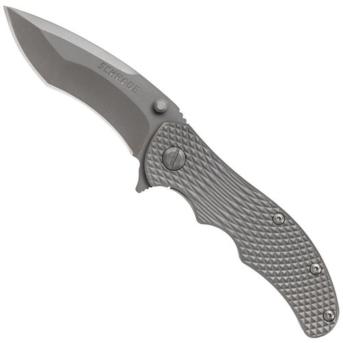 Schrade SCH601TI Textured Titanium Handle Folding Blade Knife