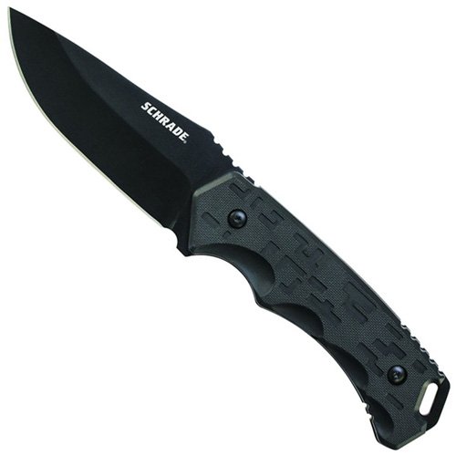 Schrade Fixed Blade 8Cr13MoV Steel Full Tang TPE Handle Nylon Fiber Sheath