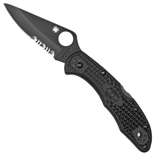 Spyderco Delica 4 Half Serrated Edge Folding Blade Knife