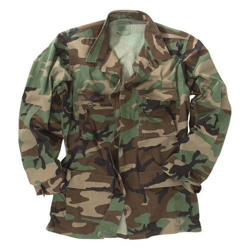 Used GI BDU Shirt Woodland Camo