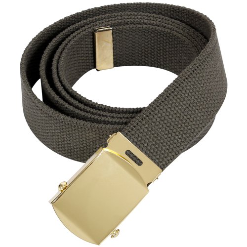 64 Inch Military Color Web Gold Buckle Belts