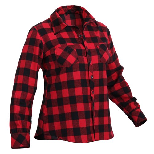 Womens Plaid Flannel Long Sleeve Shirt