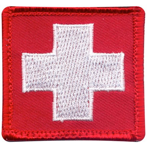 White Cross Red Morale Patch