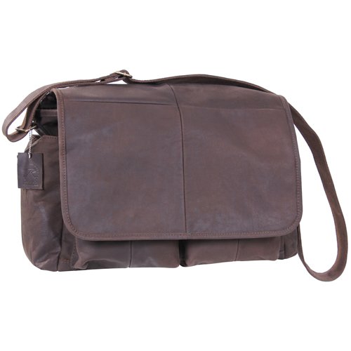 Brown Leather Classic Messenger Bag