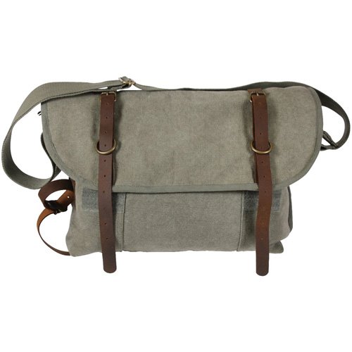 Vintage Canvas Explorer Shoulder Bag with Leather Accents