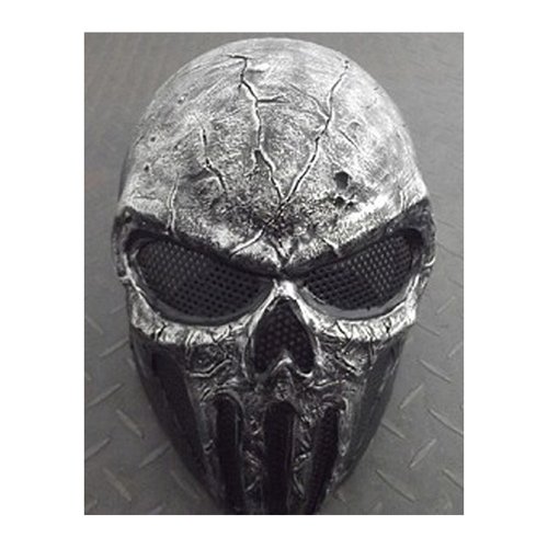 Metal Mesh Skull Punisher Gray Airsoft Mask