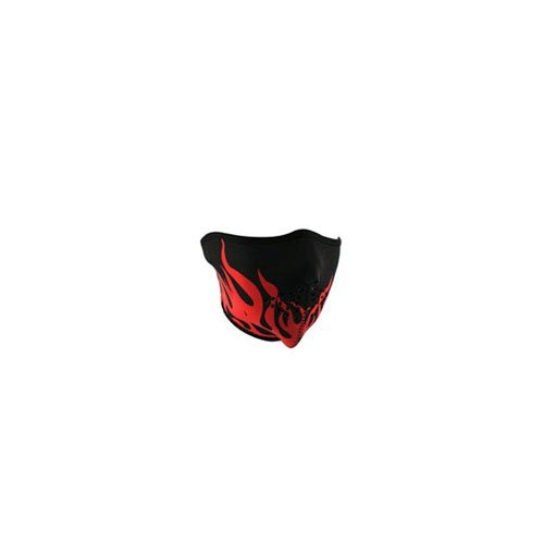 Neoprene Half Face Mask Red Flames