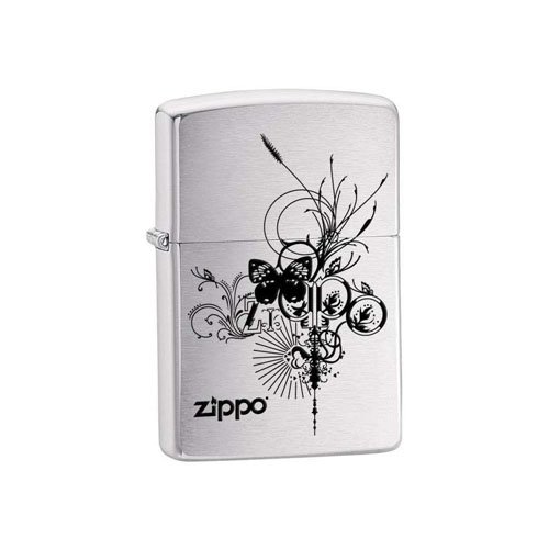 Zippo Buterfly Brushed Chrome Lighter