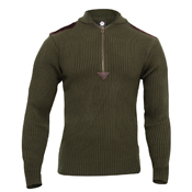 Mens Quarter Zip Acrylic Commando Sweater