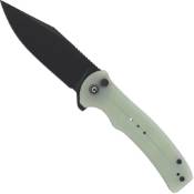 Explorer Cogent Flipper Folding Knife - Black Micarta Coarse Handle 