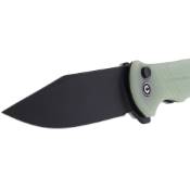 Explorer Cogent Flipper Folding Knife - Black Micarta Coarse Handle 