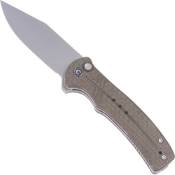 Explorer Cogent Flipper Folding Knife - Black Micarta Coarse Handle 