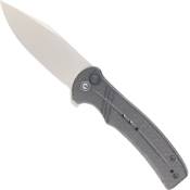 Explorer Cogent Flipper Folding Knife - Black Micarta Coarse Handle 