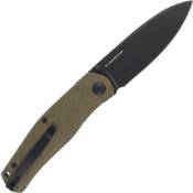 Explorer Sokoke Flipper Folding Knife - Green Micarta, a blend of style 