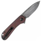 Elementum Damascus Folding Knife w/ Cuibourtia Wood Handle