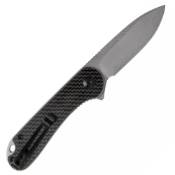 Elementum Damascus Folding Knife - Twill Carbon Fiber Overlay