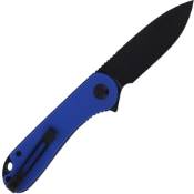 Explorer Elementum Folding Knife - Blue G10 Handle - Black S/S Liner 