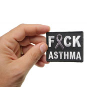 2.75x2 Inch FCK Asthma Gray Ribbon Patch