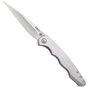 CRKT Flat Out Stainless Steel Handle Folding Knife