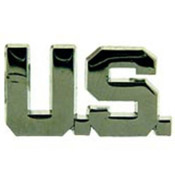 Eagle Emblems 1 Inch U.S. Letters Pin - Silver