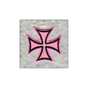 Maltese Cross Velveteen 3 Inches Pink Patch