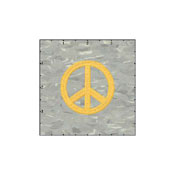 Peace Cutout 2.25 Inches Neon Orange Patch