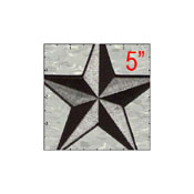 Star 3-D 5 Inches Silver And Black Patch