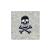 Skull Classic 2.75 Inches White On Black Patch