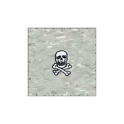 Skull Classic 1.5 Inches Black On White Patch