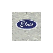 Name Tag Elvis White On Blue Patch