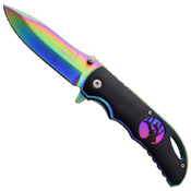 Elk Ridge Stainless Steel Handle w/ Overlay Folding Knife